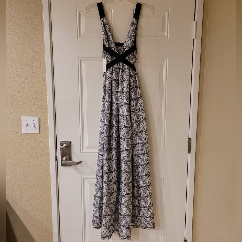 I.D. Sarrieri Black and White Silk Horses Print Gown